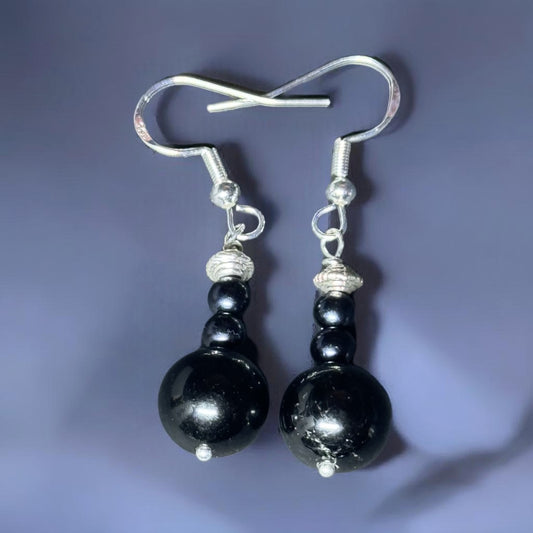 Black agate earrings