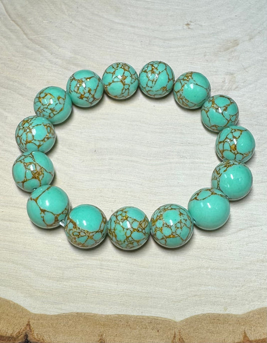 Turquoise treated bracelet