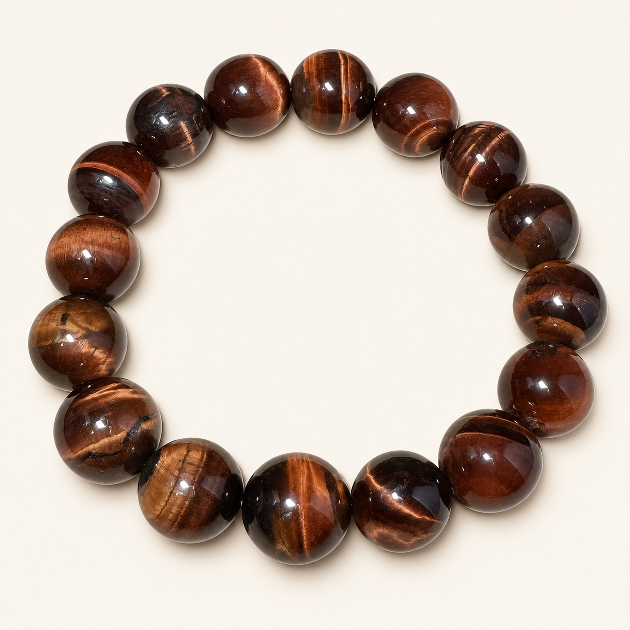 Finished brown striped bead bracelet