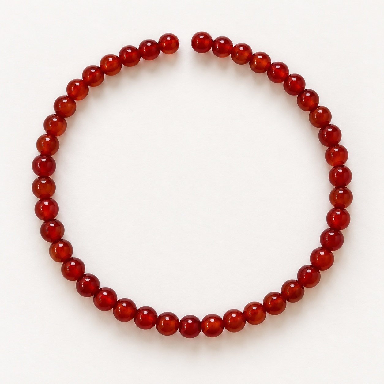 Deep red bead strand · 4 mm, 45 beads per strand