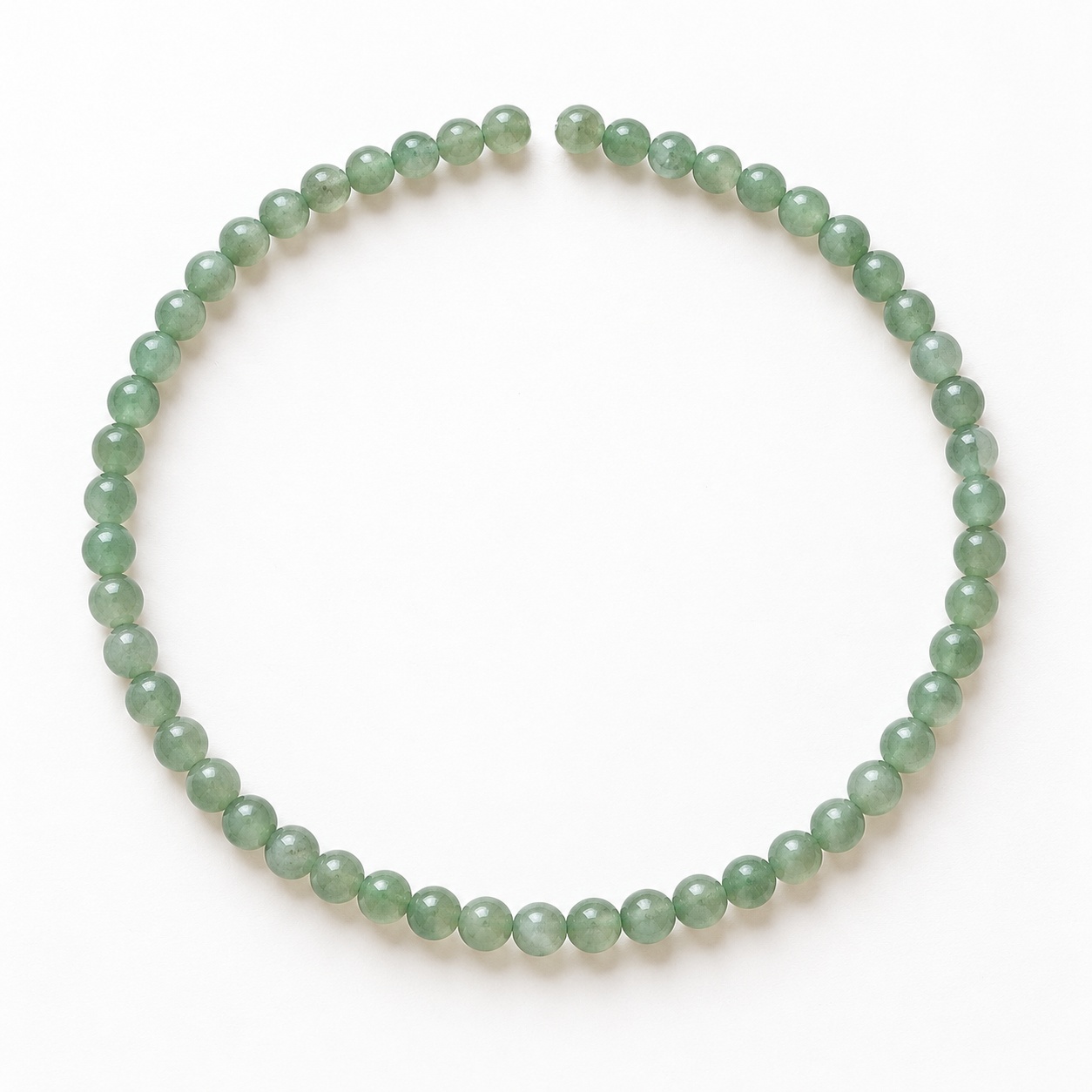 Soft green bead strand · 4 mm, 45 beads per strand