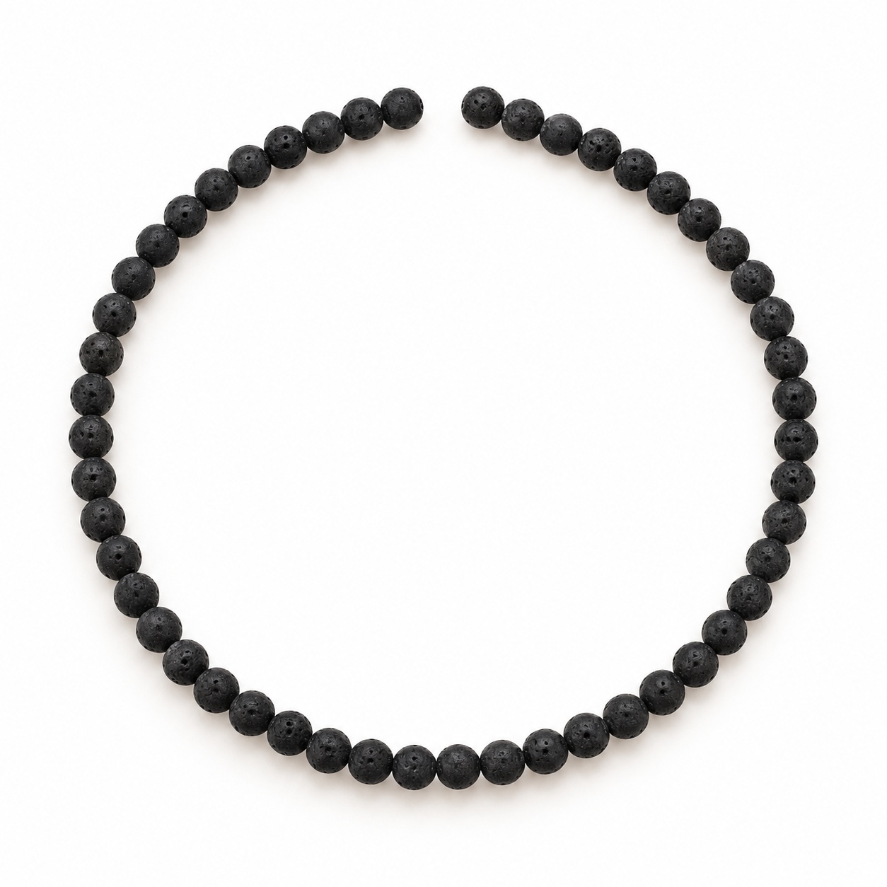 Porous black bead strand · 4 mm, 45 beads per strand